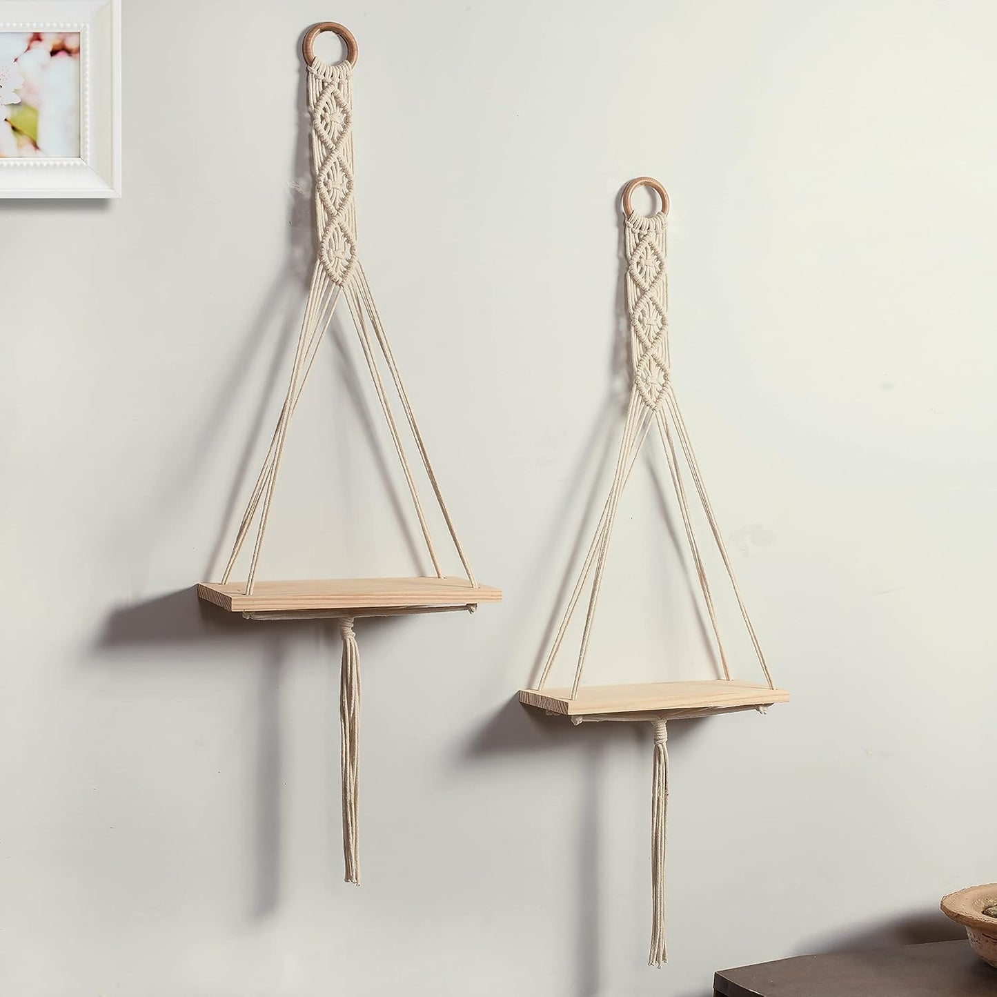 Macrame| Home Decor/ wall hanging/ BOHO/Home Decors Macrame Wall Hanging Shelf (Pack Of 2)