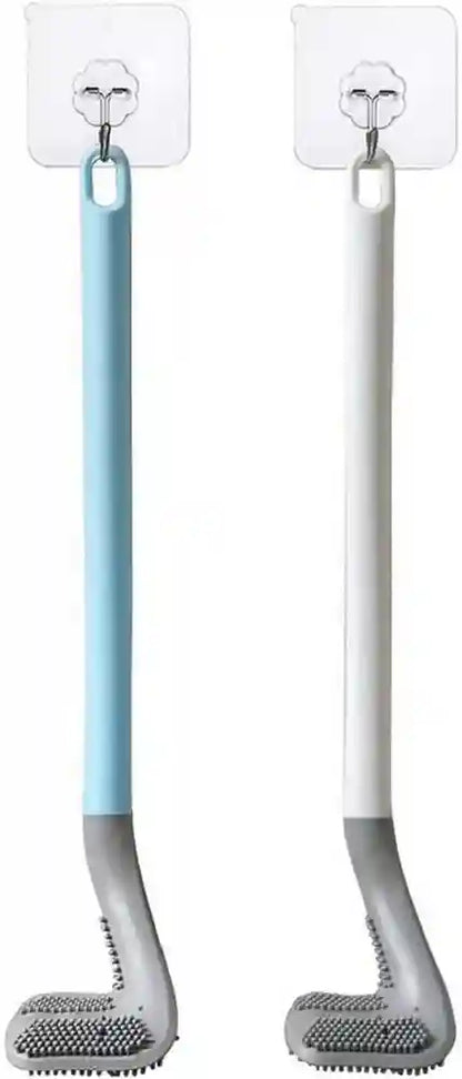 Golf Shape Silicone Toilet Brush with Self-Adhesive Wall Hook Holder