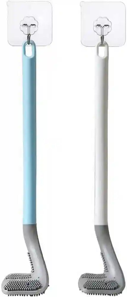 Golf Shape Silicone Toilet Brush with Self-Adhesive Wall Hook Holder