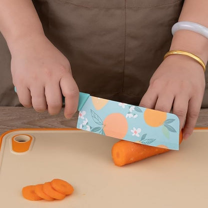 3-Piece Kitchen Knife Set with Colorful Citrus Print – Non-Stick