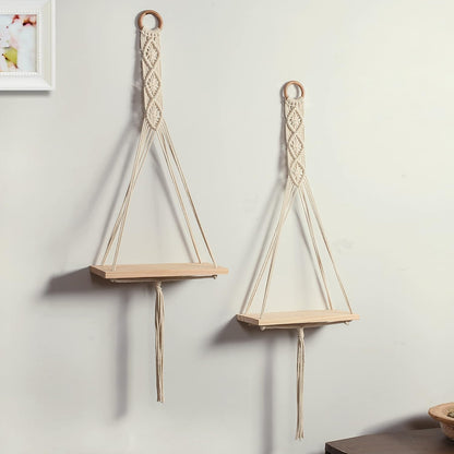 Macrame| Home Decor/ wall hanging/ BOHO/Home Decors Macrame Wall Hanging Shelf (Pack Of 2)