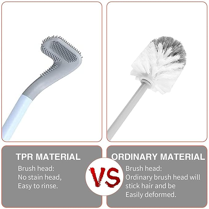 Golf Shape Silicone Toilet Brush with Self-Adhesive Wall Hook Holder