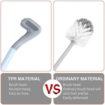 Golf Shape Silicone Toilet Brush with Self-Adhesive Wall Hook Holder