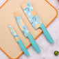 3-Piece Kitchen Knife Set with Colorful Citrus Print – Non-Stick