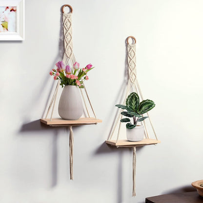 Macrame| Home Decor/ wall hanging/ BOHO/Home Decors Macrame Wall Hanging Shelf (Pack Of 2)