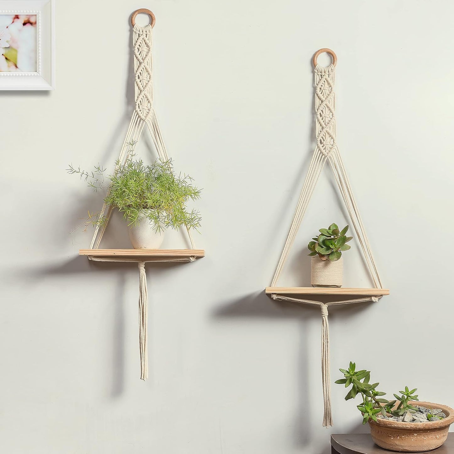 Macrame| Home Decor/ wall hanging/ BOHO/Home Decors Macrame Wall Hanging Shelf (Pack Of 2)