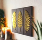 GOLDEN LEAF WITH WOODEN BACKGROUND|WALL ART|WALL DECOR|HOME DECOR|ALL ROOMS DECOR | BLACK